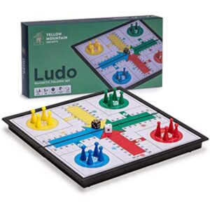 YMI Ludo Magnetic Folding Travel Board Game Set - 9.8 Inches - Portable Classic Strategy Game Set