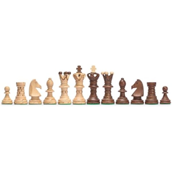 Husaria European International Wooden Chess Game Set, Ambassador - 21.7 Inches - Large-Size Chess Set with Handcrafted Chessmen and Felted Folding Board - Image 4