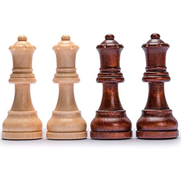 Husaria Staunton Tournament No. 6 Chessmen with 2 Extra Queens and Wooden Box, 3.9-inch Kings - Image 6