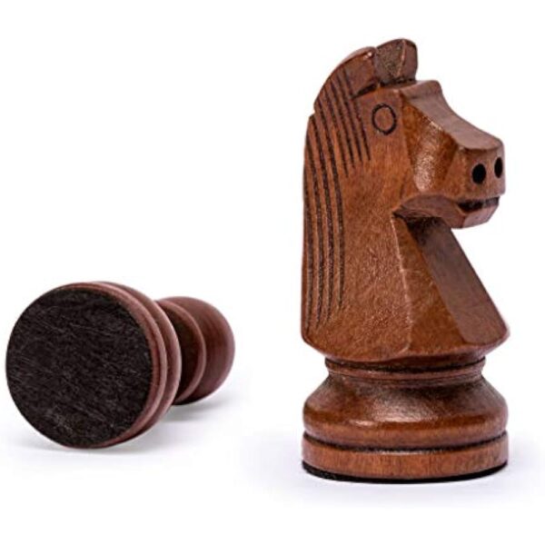 Husaria Staunton Tournament No. 5 Chessmen with 2 Extra Queens and Wooden Box, 3.5-inch Kings - Image 3