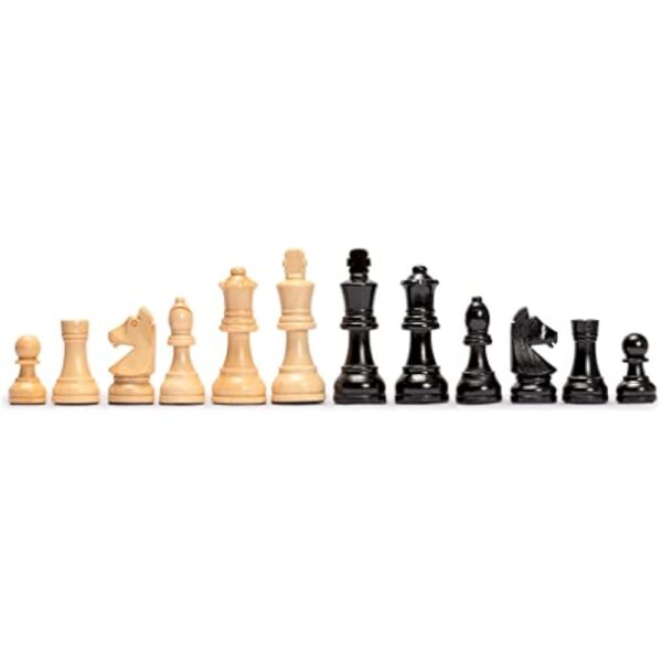 Husaria Staunton Tournament No. 5 Chessmen with 2 Extra Queens and Wooden Box, 3.6-inch Kings - Image 2