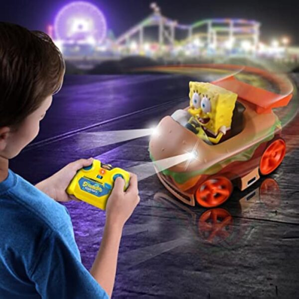 NKOK Remote Control Krabby Patty with Spongebob Vehicle, Full Function RC Vehicle, Working Lights, Has Radio Control & Turbo Boost, Great Item for Kids, Ages 6 and up - Image 3