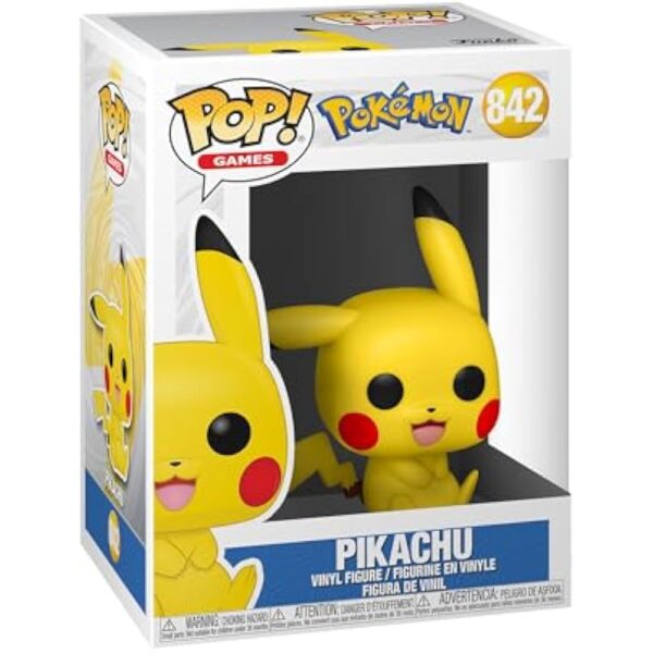 Funko POP Pop! Games: Pokemon - Pikachu (Sitting), 3.75 inches Multicolor 56307