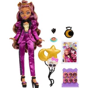 Monster High Doll, Clawdeen Wolf in Monster Ball Party Fashion with Themed Accessories Including Balloons