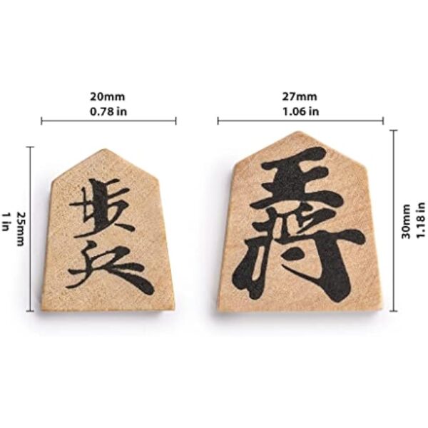 YMI Wooden Shogi Japanese Chess Game Traditional Koma Playing Pieces with Paper Shogiban - Image 5