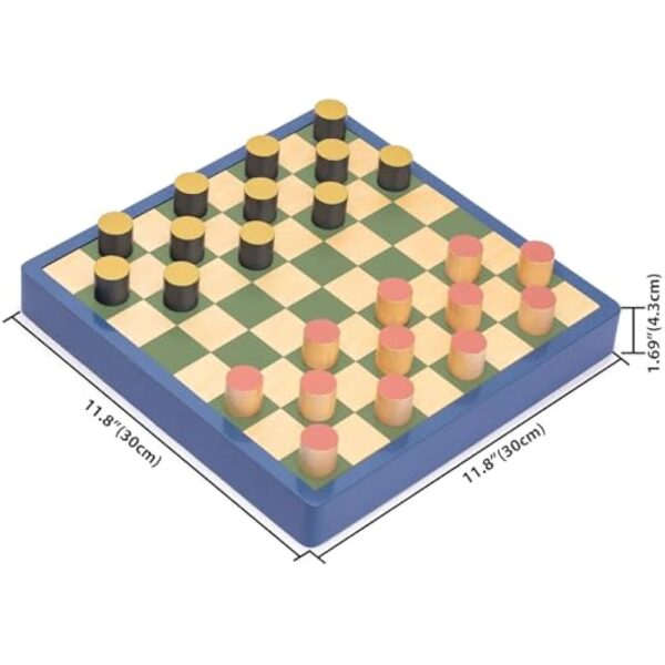 YMI 2-in-1 “Flip & Play” Chess and Checkers/Draughts Set - Classic Wooden Board Game, 11.8 Inches - Image 2