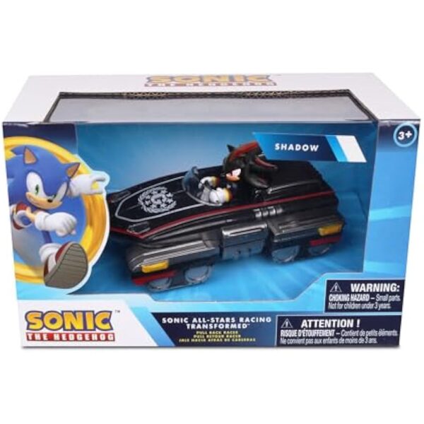NKOK Sonic The Hedgehog All-Stars Racing Transformed Shadow Pull Back Racer; No Batteries Required; Pull Back, Let go, and Watch Shadow Race,Black Large - Image 2