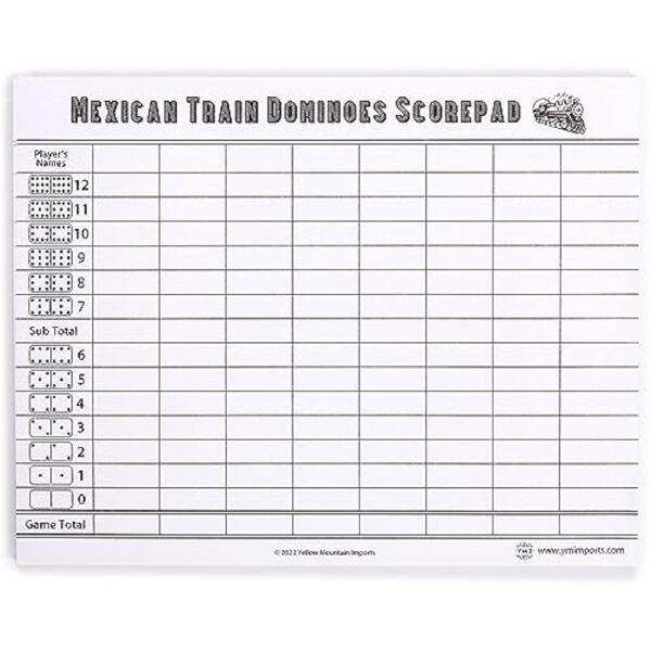 YMI Mexican Train Dominoes Scorepad - 50 Sheets
