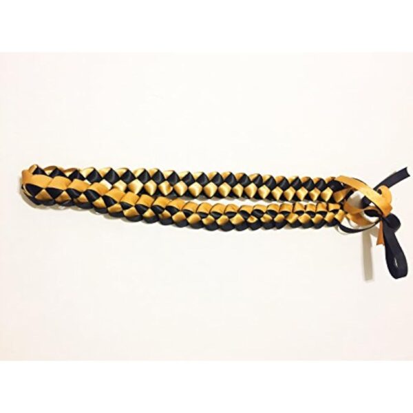 Ribbon Lei - Braided Necklace - Black & Gold