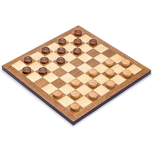 Husaria Reversible Checkers and Draughts Wooden Game Set - 10x10 and 8x8 Board - Image 2