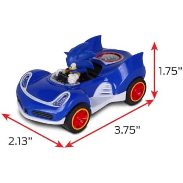 NKOK Sonic The Hedgehog All-Stars Racing Transformed Pull Back Racer - Sonic; No Batteries Required; Pull Back, Let go, and Watch Sonic Race - Image 3