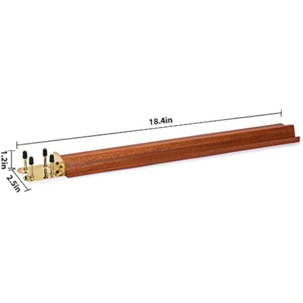 YMI Wooden Mahjong Racks, 18 Inches - Set of 4 Mahogany Color Racks - Includes Brass Ends for Attaching Pushers and Stacking Scoring Coins (Racks Only Set) - Image 4