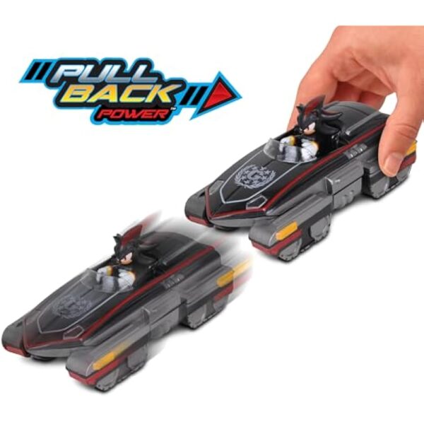 NKOK Sonic The Hedgehog All-Stars Racing Transformed Shadow Pull Back Racer; No Batteries Required; Pull Back, Let go, and Watch Shadow Race,Black Large - Image 4
