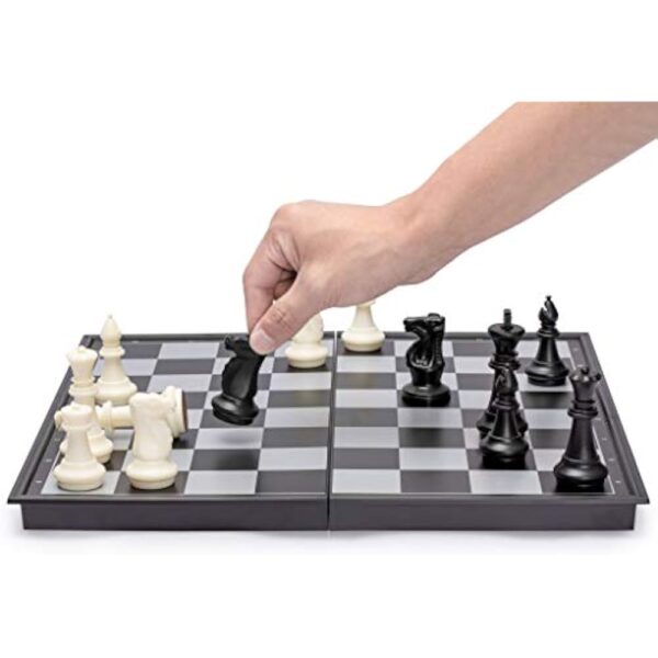 YMI Large 2-in-1 Travel Magnetic Chess & Checkers Board Game Set - 14 Inches - Folding, Portable, Multi-Game Set - Image 4