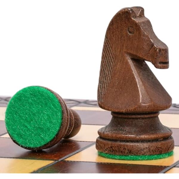Husaria European International Wooden Chess Game Set, Ambassador - 21.7 Inches - Large-Size Chess Set with Handcrafted Chessmen and Felted Folding Board - Image 5
