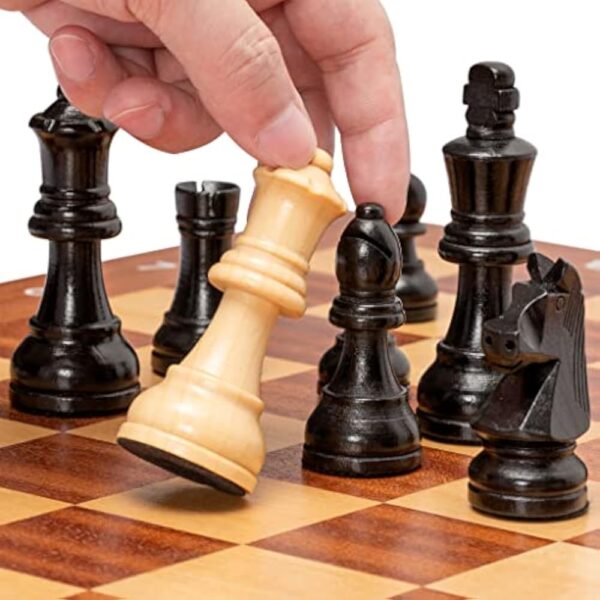 Husaria Staunton Tournament No. 5 Chessmen with 2 Extra Queens and Wooden Box, 3.6-inch Kings - Image 4