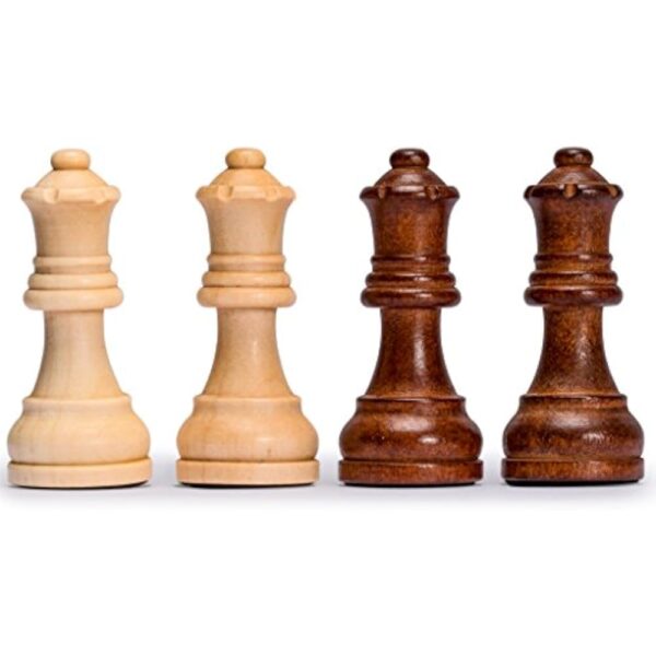 Husaria Staunton Tournament No. 4 Chessmen with 2 Extra Queens and Wooden Box, 3-inch Kings - Image 6