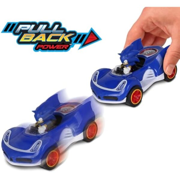 NKOK Sonic The Hedgehog All-Stars Racing Transformed Pull Back Racer - Sonic; No Batteries Required; Pull Back, Let go, and Watch Sonic Race - Image 4
