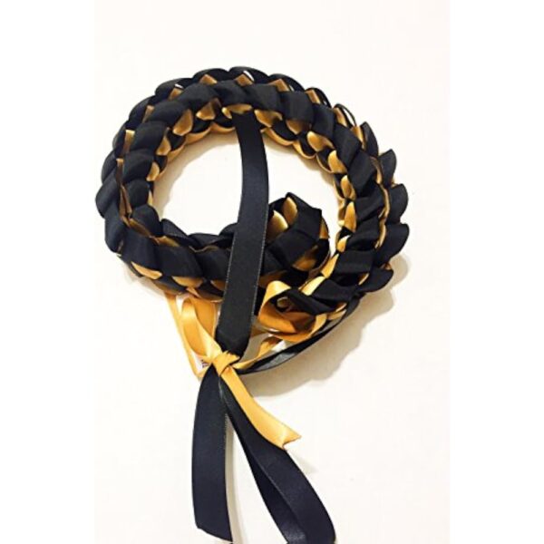 Ribbon Lei - Braided Necklace - Black & Gold - Image 2
