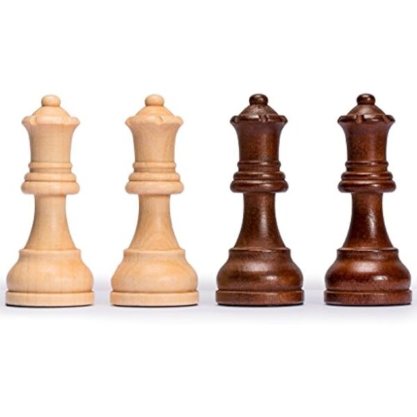 Husaria Staunton Tournament No. 5 Chessmen with 2 Extra Queens and Wooden Box, 3.5-inch Kings - Image 6