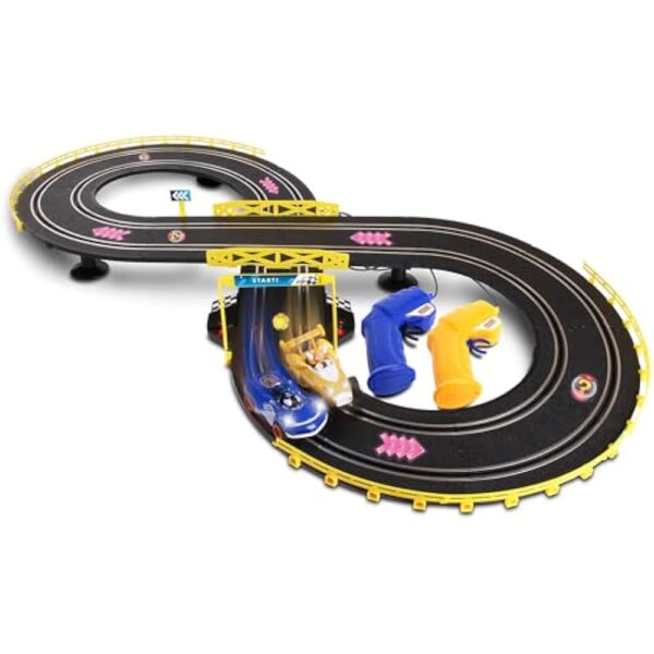 NKOK Sonic & Tails RC Slot Car Set Race Set Vehicle, Black, Cars Rase on Figure-8 Track, Features a Lap Counter, Perfect Item for Kids, Ages 5 and up - Image 2