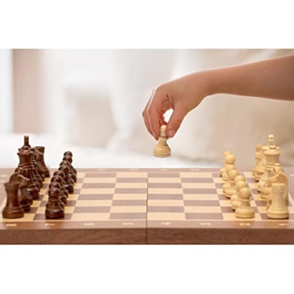 Husaria Professional Staunton Tournament No. 4 Wooden Chess Game Set with 2 Extra Queens, 3-Inch Kings - Image 2