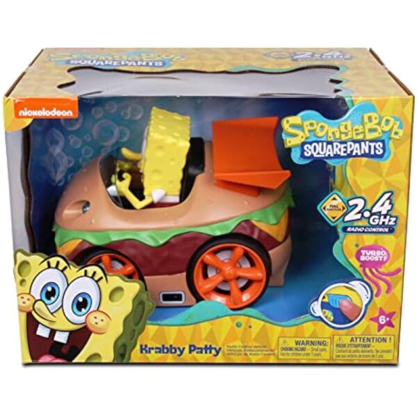 NKOK Remote Control Krabby Patty with Spongebob Vehicle, Full Function RC Vehicle, Working Lights, Has Radio Control & Turbo Boost, Great Item for Kids, Ages 6 and up - Image 2