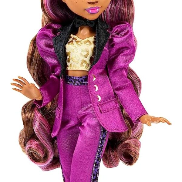 Monster High Doll, Clawdeen Wolf in Monster Ball Party Fashion with Themed Accessories Including Balloons - Image 3