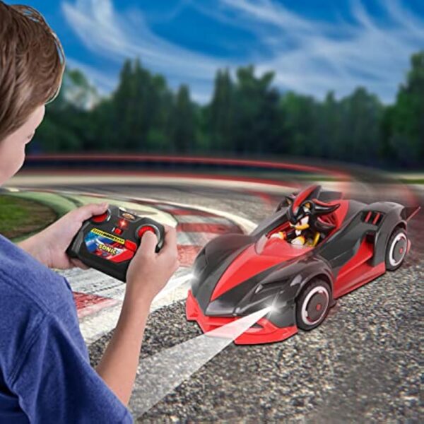 NKOK Team Sonic Racing 2.4GHz Radio Control Toy Car with Turbo Boost - Shadow The Hedgehog 602, Red, Turbo Boost Feature, Features Working Lights, for Ages 6 and up - Image 4