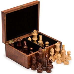 Husaria Staunton Tournament No. 5 Chessmen with 2 Extra Queens and Wooden Box, 3.5-inch Kings