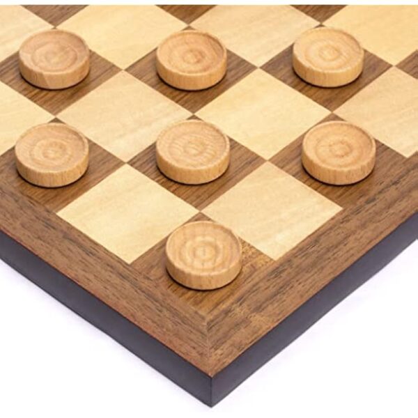 Husaria Reversible Checkers and Draughts Wooden Game Set - 10x10 and 8x8 Board - Image 5