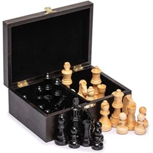 Husaria Staunton Tournament No. 6 Chessmen with 2 Extra Queens and Wooden Box, 3.8-inch Kings