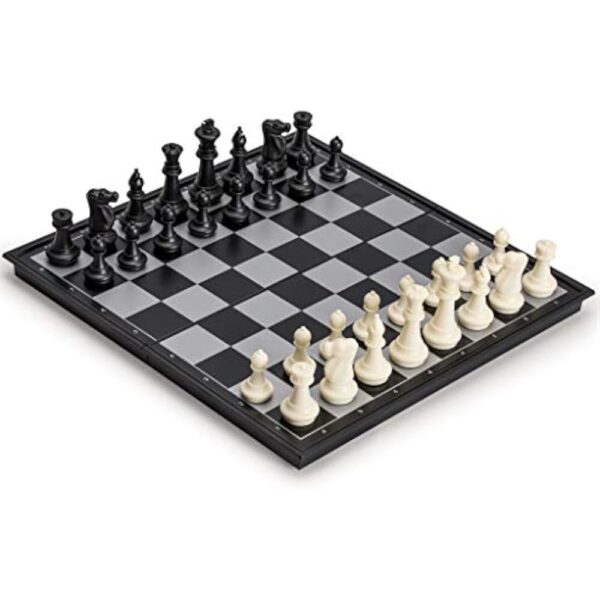 YMI Large 2-in-1 Travel Magnetic Chess & Checkers Board Game Set - 14 Inches - Folding, Portable, Multi-Game Set - Image 2