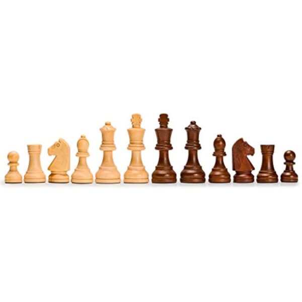 Husaria Staunton Tournament No. 5 Chessmen with 2 Extra Queens and Wooden Box, 3.5-inch Kings - Image 2