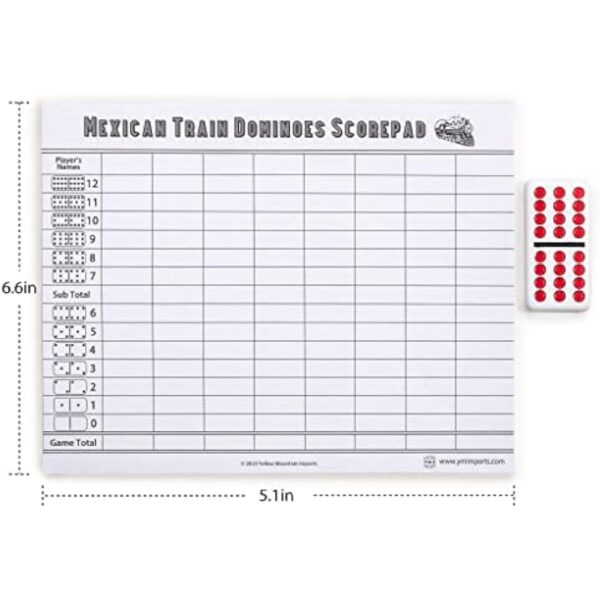 YMI Mexican Train Dominoes Scorepad - 50 Sheets - Image 5