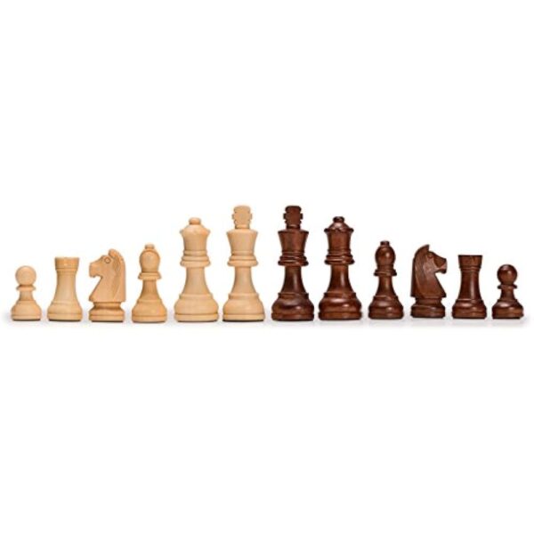 Husaria Staunton Tournament No. 4 Chessmen with 2 Extra Queens and Wooden Box, 3-inch Kings - Image 2