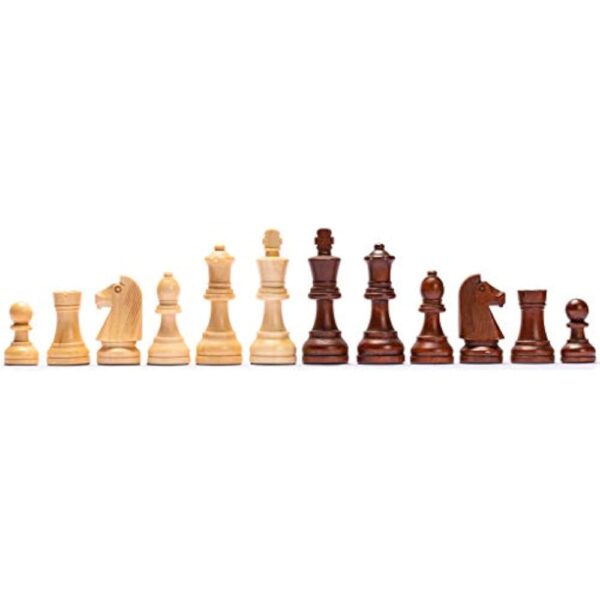 Husaria Staunton Tournament No. 6 Chessmen with 2 Extra Queens and Wooden Box, 3.9-inch Kings - Image 2