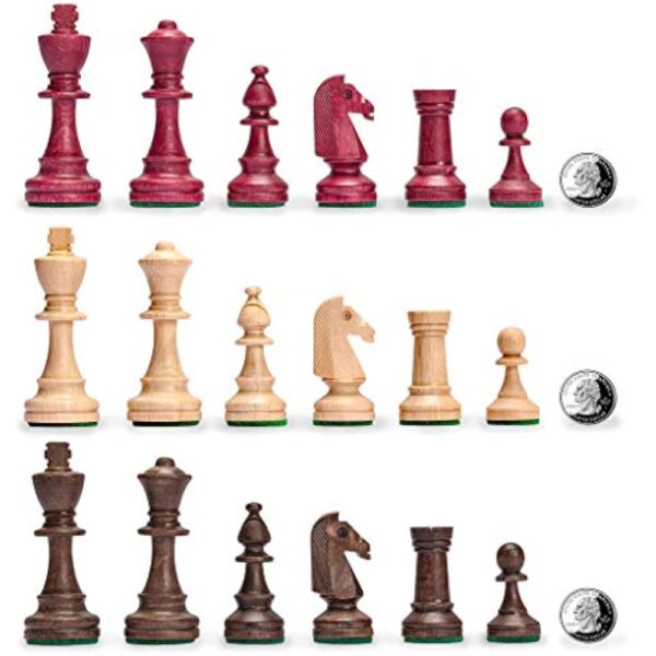 Husaria Wooden Three-Player Chess Game Set - 21 Inches - with Foldable Board, Handcrafted Playing Pieces, and Felt-Lined Storage - Image 6