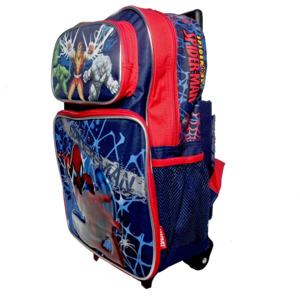 Ruz Spider-Man Blue Web Roller Backpack Bag - Image 5